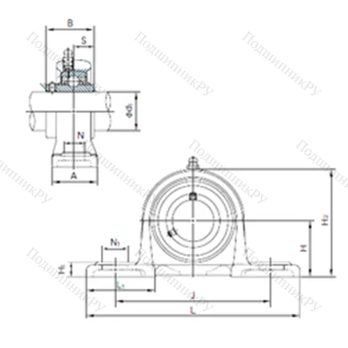Подшипниковый узел шариковый радиальный MUCP 205