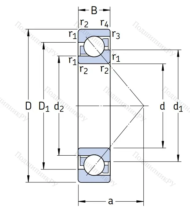 Однорядный шариковый подшипник 7313 BEGAF