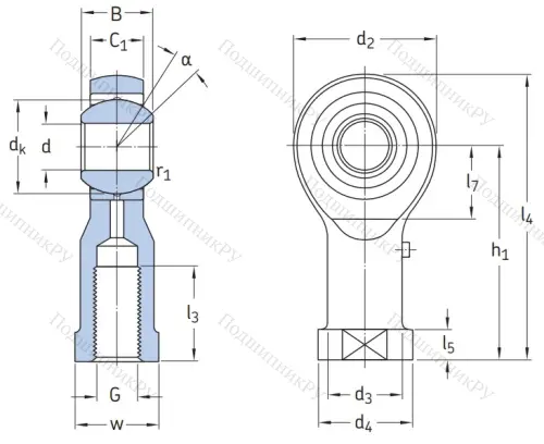 Наконечник штока с внутренней резьбой SIKAC 20 M в Томске