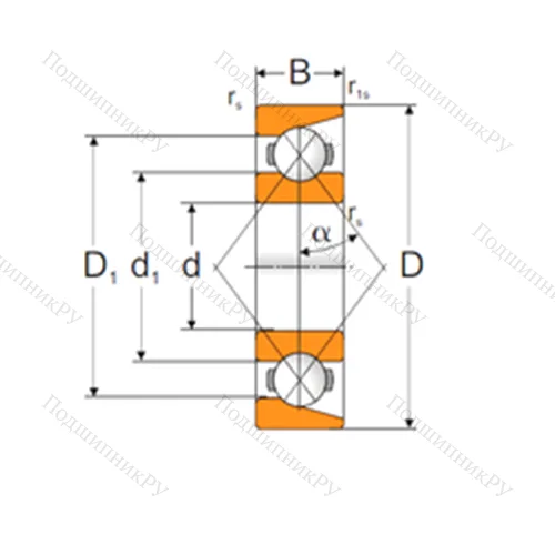 Подшипник шариковый радиально-упорный 7312AP