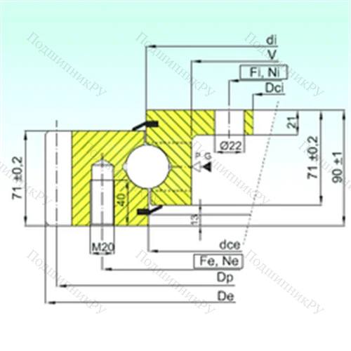 Подшипник шариковый опорно-поворотный EBL.30.0955.201-2STPN