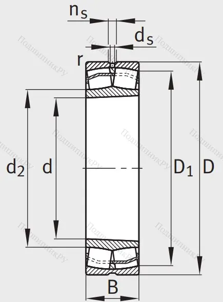 Сферический роликовый подшипник с конической посадкой на вал 22218 E 1 XL K