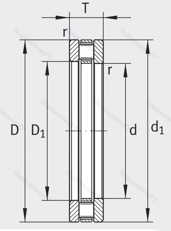 Игольчатый подшипник кольцо упорное LS 2035