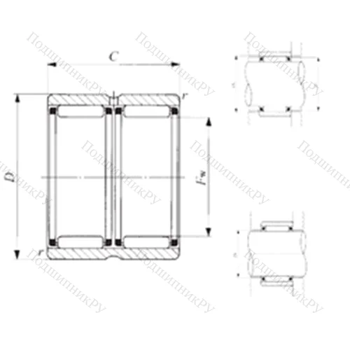 Подшипник игольчатый радиальный RNAFW 203224