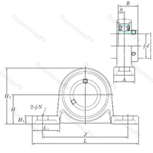 Подшипниковый узел шариковый радиальный USP 003S 6