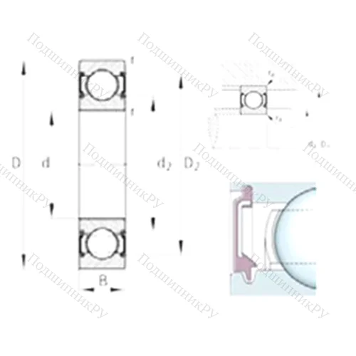 Подшипник шариковый радиальный 6000-C-2BRS