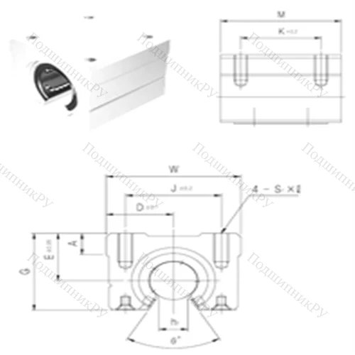 Подшипник шариковый линейный SBR 30UU
