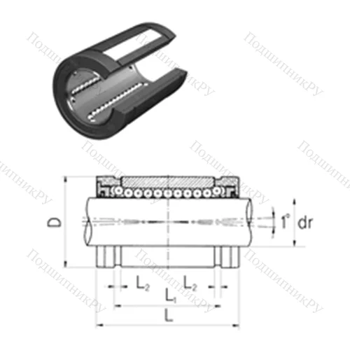 Подшипник шариковый линейный LMBS 32OP
