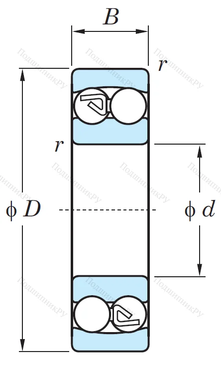 Двухрядный шариковый подшипник 2213