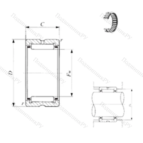 Подшипник игольчатый радиальный TAF 253320