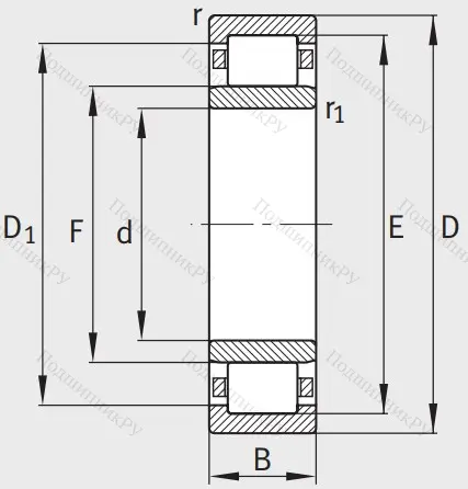 Роликовый цилиндрический подшипник NU 311 E XL TVP 2