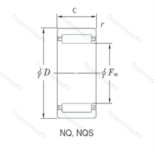 Подшипник игольчатый радиальный NQ 14/16D
