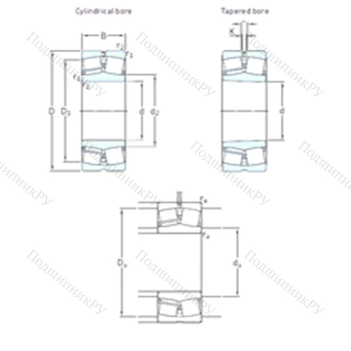 Подшипник роликовый радиальный самоцентрирующийся E 2.22213K от производителя  SKF