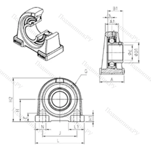 Подшипниковый узел шариковый радиальный USPA 207