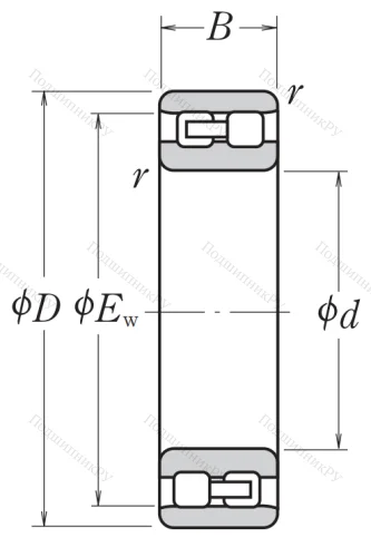 Роликовый цилиндрический подшипник NN 3011 MBKRE 44CC 1P 4 от производителя  NSK