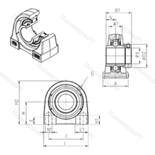 Подшипниковый узел шариковый радиальный EXPG 203