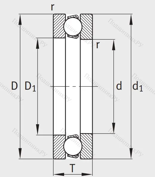 Упорный шариковый подшипник 51406