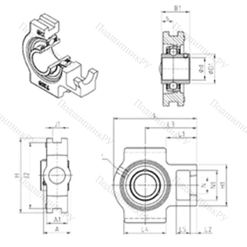 Подшипниковый узел шариковый радиальный UCT 306