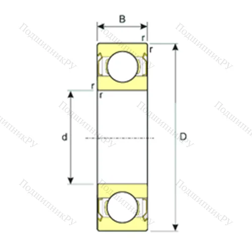 Подшипник шариковый радиальный SS 61815-2RS