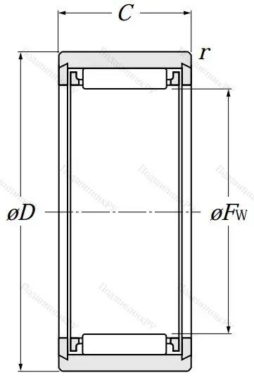 Игольчатый подшипник NK 12/16