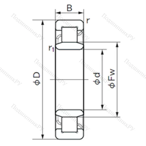 Подшипник роликовый радиальный NU 228