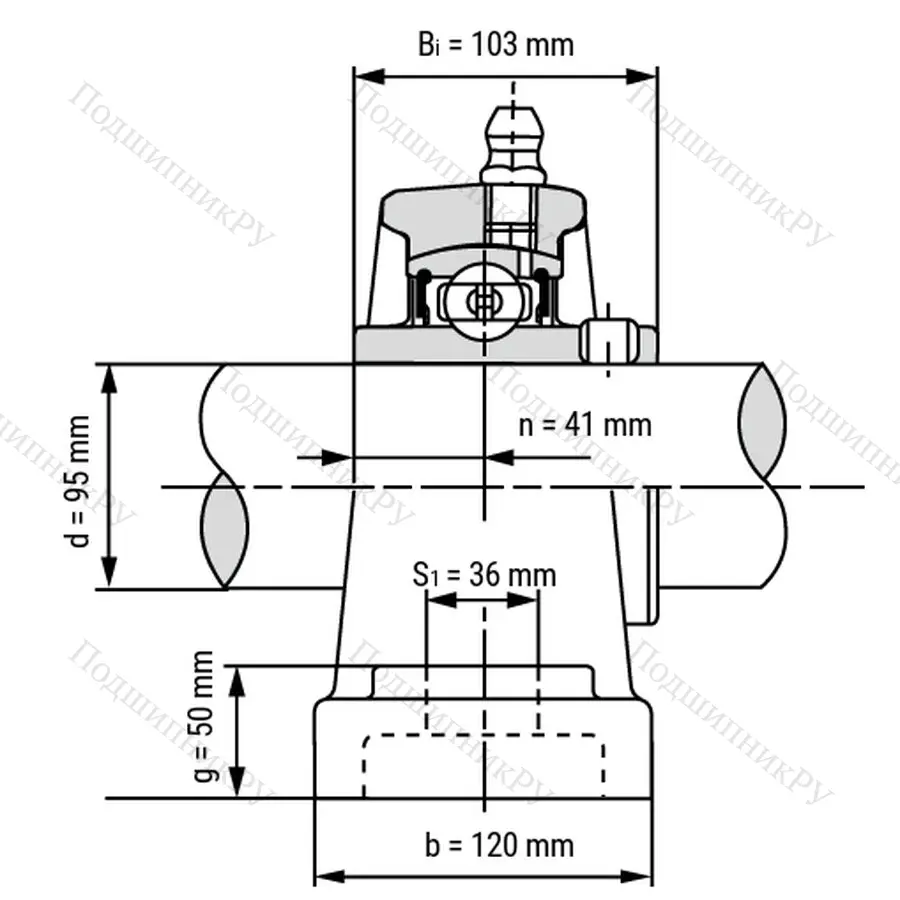 Подшипниковый узел UCP 319 - Вал: 95 мм