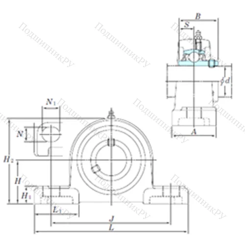 Подшипниковый узел шариковый радиальный UCP 216SC
