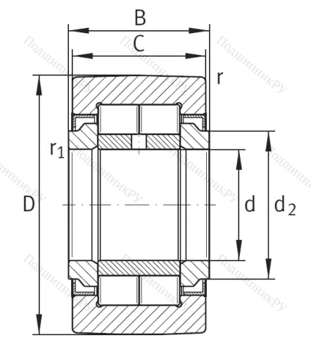 Игольчатый подшипник NUTR 40 A