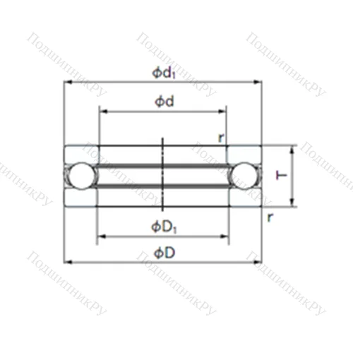 Подшипник шариковый упорный O-28