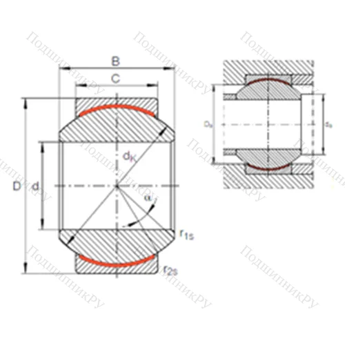 Подшипник скольжения сферический GE 20 PW