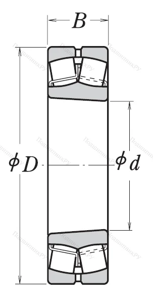 Сферический роликовый подшипник с конической посадкой на вал 22213 EAKE 4