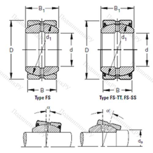 Подшипник скольжения сферический 140FS 210