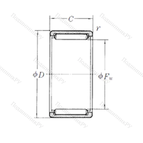 Подшипник игольчатый радиальный RLM 11013030-1