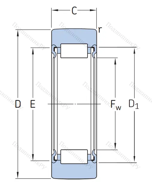 Игольчатый подшипник RNA 22/8 2RS