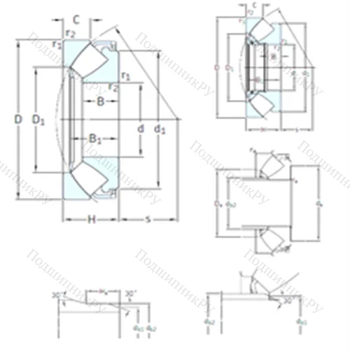 Подшипник роликовый упорно-радиальный 294/1060EF от производителя  SKF