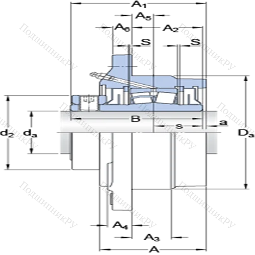 Фланцевые роликоподшипниковые узлы (стопорное кольцо и втулка, для дюймовых валов) FYRP 4-18