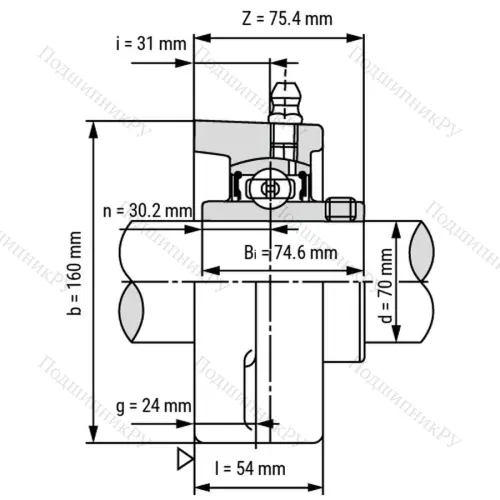 Подшипниковый узел UCFL 214 - Вал: 70 мм от производителя  LPZ