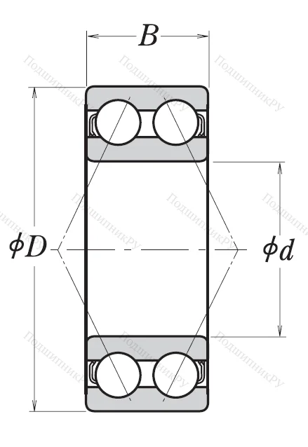 Двухрядный шариковый подшипник 3310 B 2RSRTNG