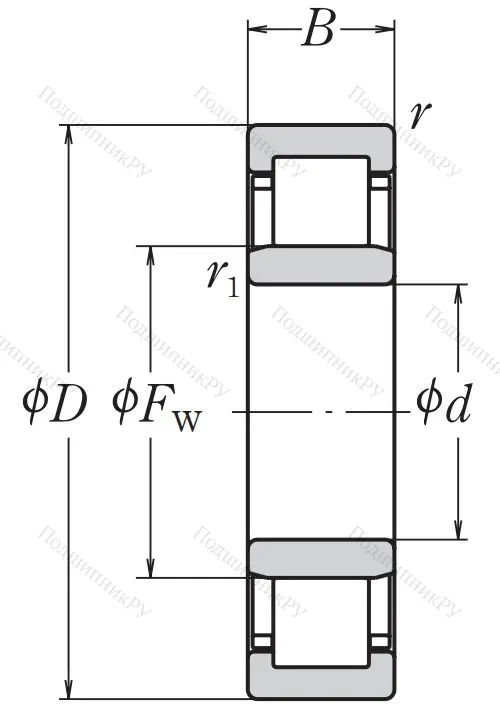Роликовый цилиндрический подшипник NU 313 ET