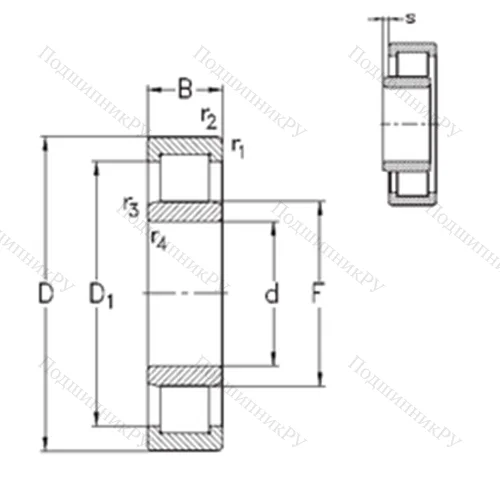 Подшипник роликовый радиальный NU 322-E-MA 6