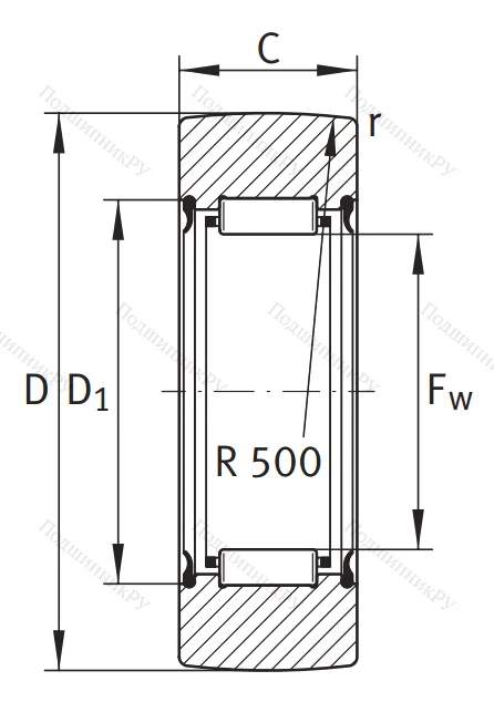 Игольчатый подшипник RNA 2206  2RSR