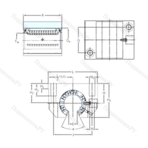 Подшипник шариковый линейный LUNF 20-2LS от производителя  SKF