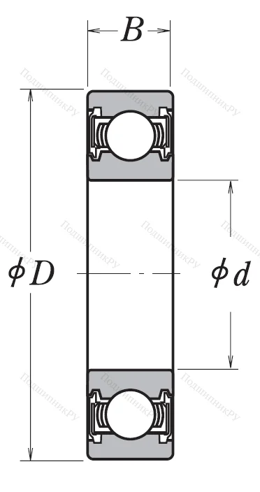 Однорядный шариковый подшипник 6811 VV