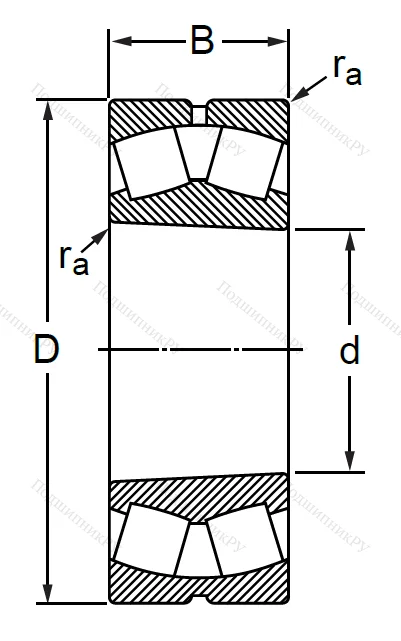 Сферический роликовый подшипник с конической посадкой на вал 113515 АМН (22215 АСKMBW 33)