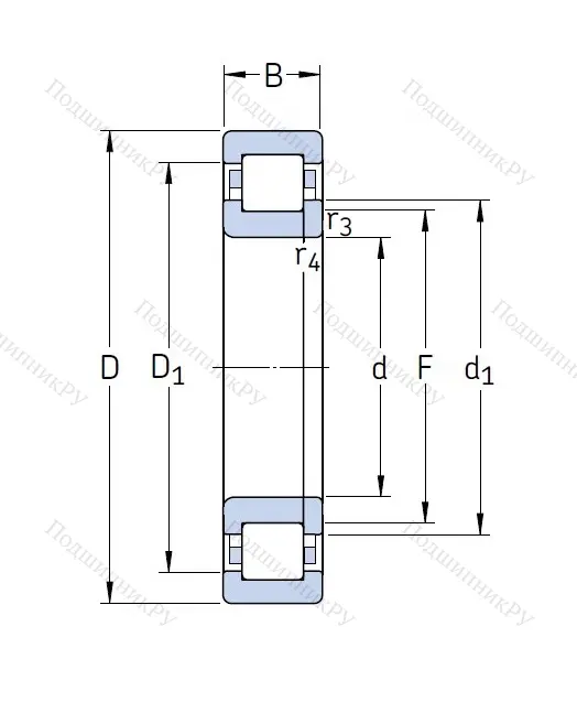 Роликовый цилиндрический подшипник NUP 211 ECP