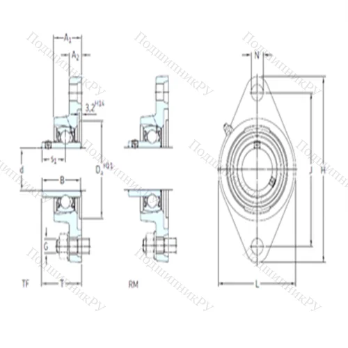 Подшипниковый узел шариковый радиальный FYT 5/8 FM