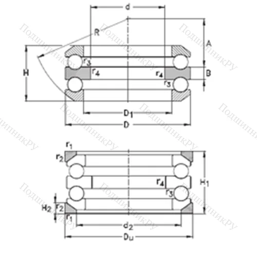 Подшипник шариковый упорный 54318-MP+U 318