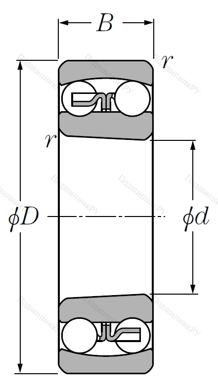 Двухрядный шариковый подшипник 2210 SK