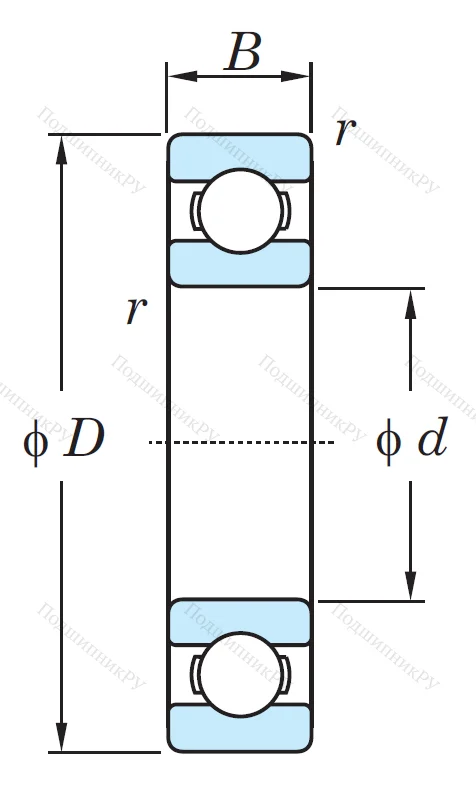 Однорядный шариковый подшипник 6303 CM