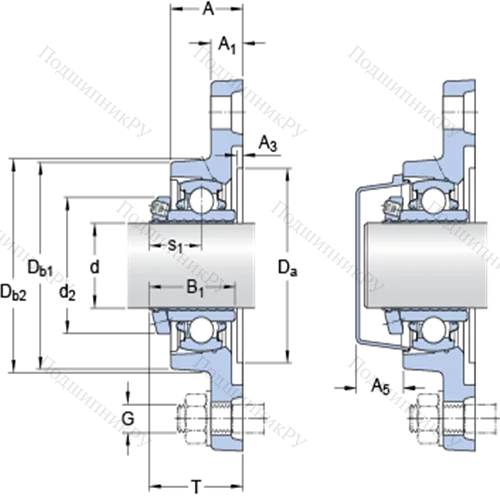 Фланцевые подшипниковые узлы типа Y (корпус типа Y-TECH, овальный фланец, крепление стопорными винтами) FYTB 1.3/16 LDW